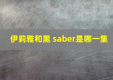 伊莉雅和黑 saber是哪一集